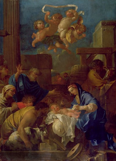 The Adoration of the Shepherds by Sébastien Bourdon